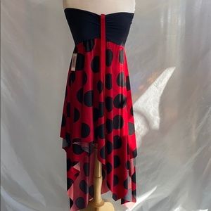 Bandeaux off the shoulder dress polkadot